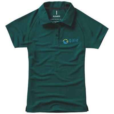 Branded Promotional OTTAWA SHORT SLEEVE LADIES COOL FIT POLO in Forest Green Polo Shirt From Concept Incentives.