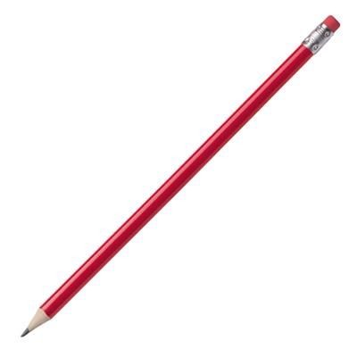 Branded Promotional HICKORY PENCIL in Red with Eraser Pencil From Concept Incentives.