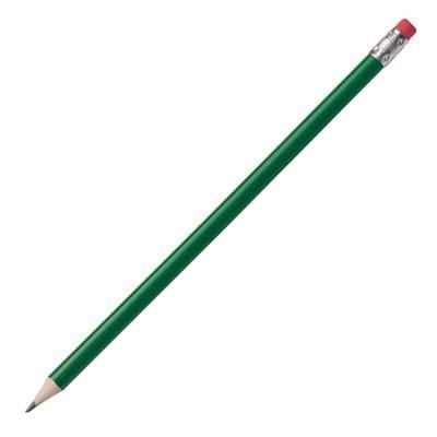 Branded Promotional HICKORY PENCIL in Green with Eraser Pencil From Concept Incentives.