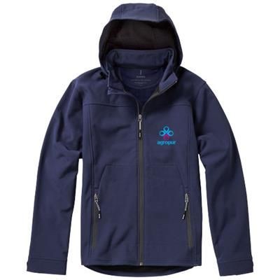 Branded Promotional LANGLEY SOFTSHELL JACKET in Navy Jacket From Concept Incentives.