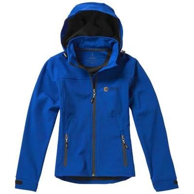 Branded Promotional LANGLEY SOFTSHELL LADIES JACKET in Blue Jacket From Concept Incentives.