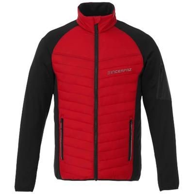 Branded Promotional BANFF HYBRID THERMAL INSULATED JACKET in Red Jacket From Concept Incentives.