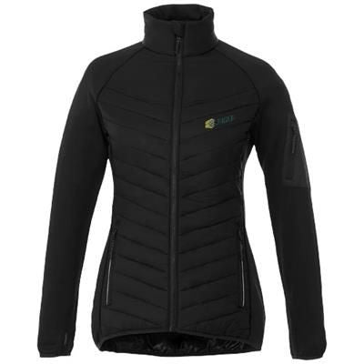 Branded Promotional BANFF HYBRID THERMAL INSULATED LADIES JACKET in Black Solid Jacket From Concept Incentives.