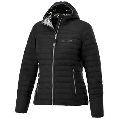 Branded Promotional SILVERTON LADIES THERMAL INSULATED PACKABLE JACKET in Black Solid Jacket From Concept Incentives.