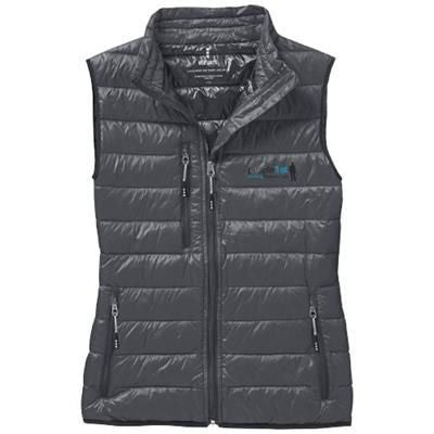 Branded Promotional FAIRVIEW LIGHT DOWN LADIES BODYWARMER in Steel Grey Bodywarmer Gilet Jacket From Concept Incentives.