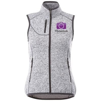 Branded Promotional FONTAINE LADIES KNIT BODYWARMER in Heather Grey Bodywarmer Gilet Jacket From Concept Incentives.