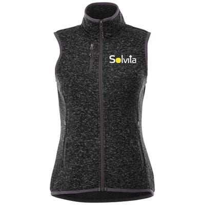 Branded Promotional FONTAINE LADIES KNIT BODYWARMER in Heather Smoke Bodywarmer Gilet Jacket From Concept Incentives.