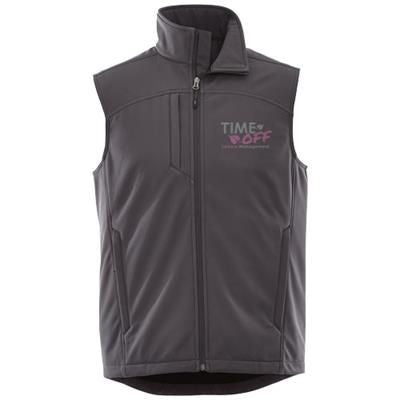Branded Promotional STINSON SOFTSHELL BODYWARMER in Storm Grey Bodywarmer From Concept Incentives.