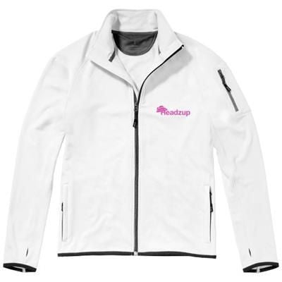 Branded Promotional MANI POWER FLEECE FULL ZIP JACKET in White Solid Fleece From Concept Incentives.