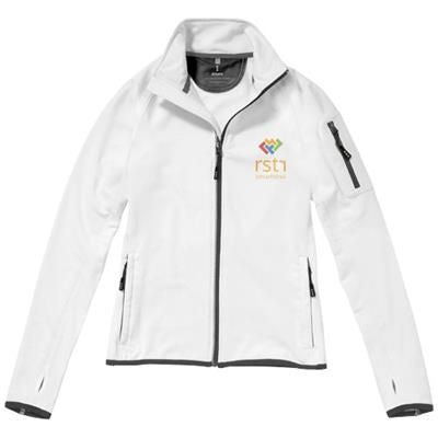 Branded Promotional MANI POWER FLEECE FULL ZIP LADIES JACKET in White Solid Fleece From Concept Incentives.