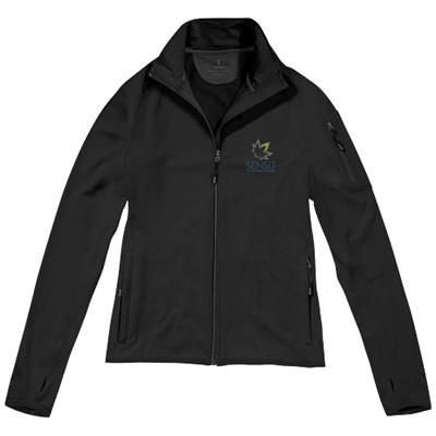 Branded Promotional MANI POWER FLEECE FULL ZIP LADIES JACKET in Black Solid Fleece From Concept Incentives.