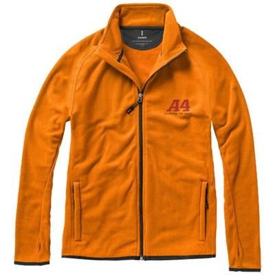 Branded Promotional BROSSARD MICRO FLEECE FULL ZIP JACKET in Orange Fleece From Concept Incentives.