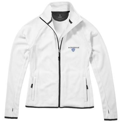 Branded Promotional BROSSARD MICRO FLEECE FULL ZIP LADIES JACKET in White Solid Fleece From Concept Incentives.
