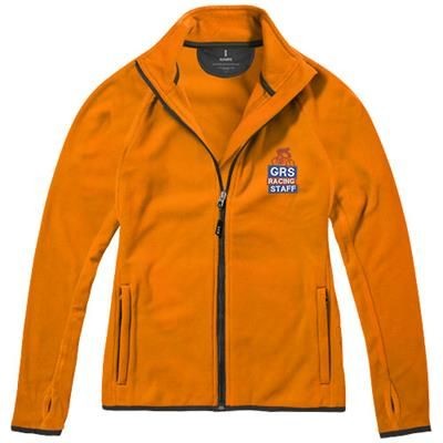 Branded Promotional BROSSARD MICRO FLEECE FULL ZIP LADIES JACKET in Orange Fleece From Concept Incentives.