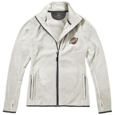 Branded Promotional BROSSARD MICRO FLEECE FULL ZIP LADIES JACKET in Pale Grey Fleece From Concept Incentives.