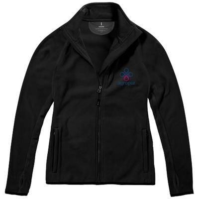 Branded Promotional BROSSARD MICRO FLEECE FULL ZIP LADIES JACKET in Black Solid Fleece From Concept Incentives.