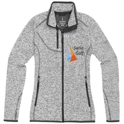 Branded Promotional TREMBLANT LADIES KNIT JACKET in Heather Grey Jacket From Concept Incentives.