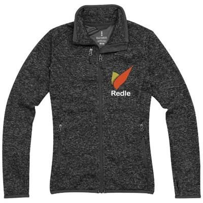 Branded Promotional TREMBLANT LADIES KNIT JACKET in Heather Smoke Jacket From Concept Incentives.