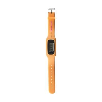 Branded Promotional JOGGY PEDOMETER in Orange Pedometer From Concept Incentives.