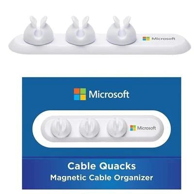 Branded Promotional 3 CLIP CABLE QUACK in White Cable Tidy From Concept Incentives.