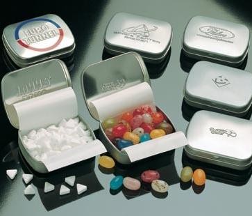 Branded Promotional 3D EMBOSSED TIN Mints From Concept Incentives.
