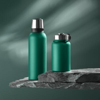 Branded Promotional NORDIC VACUUM FOOD THERMO FLASK AND STEEL VACUUM THERMO FLASK SET in Green from Concept Incentives