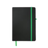 Branded Promotional EBONY BLACK NOTE BOOK in Green Notebook from Concept Incentives.