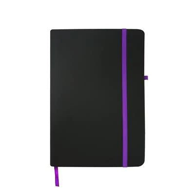 Branded Promotional EBONY BLACK NOTE BOOK in Purple Notebook from Concept Incentives.