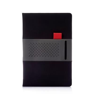 Branded Promotional STRIPE NOTE PAD with Pen & Card Holder on the Cover Pen From Concept Incentives.