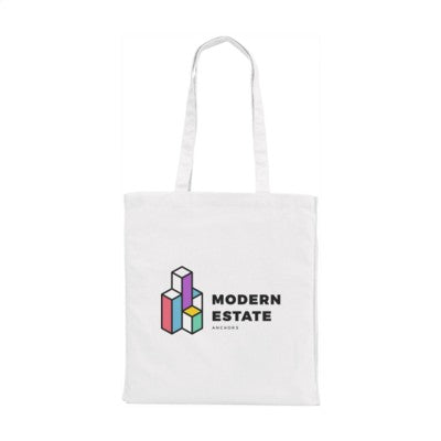 Branded Promotional SHOPPY COLOUR BAG COTTON BAG in White Bag From Concept Incentives.