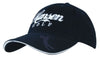 Branded Promotional BRUSHED HEAVY COTTON BASEBALL CAP with Embossed PU Peak Baseball Cap From Concept Incentives.