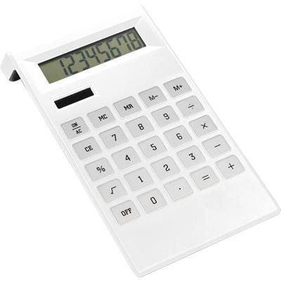 Branded Promotional DESK CALCULATOR in White Calculator From Concept Incentives.