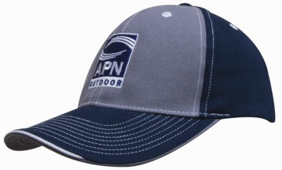 Branded Promotional BRUSHED HEAVY COTTON TWO TONE BASEBALL CAP Baseball Cap From Concept Incentives.