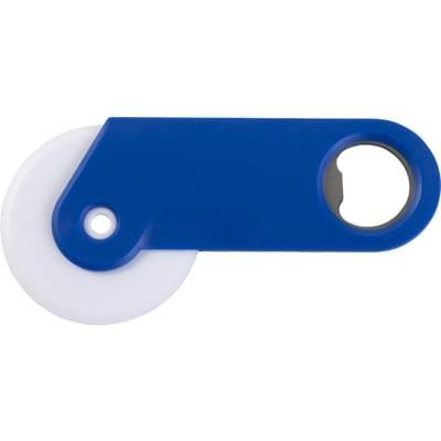 Branded Promotional PLASTIC PIZZA CUTTER AND BOTTLE OPENER in Cobalt Blue Pizza Cutter From Concept Incentives.