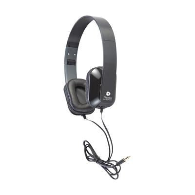 Branded Promotional COMPACTSOUND HEADPHONES in Black Earphones From Concept Incentives.