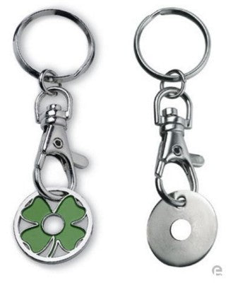 Branded Promotional METAL TROLLEY COIN KEYRING in Silver Keyring From Concept Incentives.