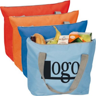 Branded Promotional POLYESTER ZIP SHOPPER TOTE BAG Bag From Concept Incentives.