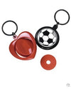 Branded Promotional SPINNING HEART KEYRING with Shopping Trolley Coin Chip in Red Keyring From Concept Incentives.