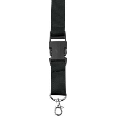 Branded Promotional LANYARD in Black with Safety Clip & Key holder Lanyard From Concept Incentives.