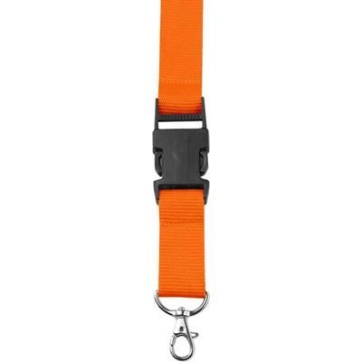 Branded Promotional LANYARD in Orange with Safety Clip & Key holder Lanyard From Concept Incentives.