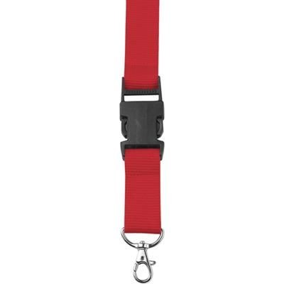 Branded Promotional LANYARD in Red with Safety Clip & Key holder Lanyard From Concept Incentives.