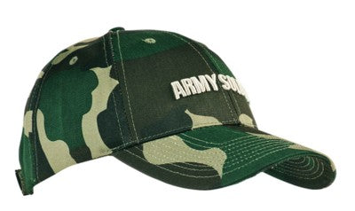 Branded Promotional COTTON TWILL BASEBALL CAP in Khaki with Camouflage Print Baseball Cap From Concept Incentives.