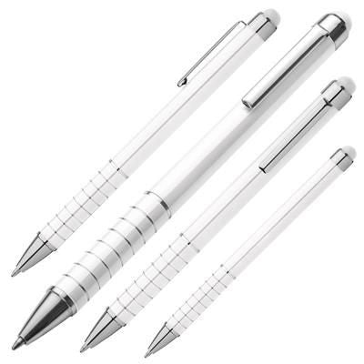 Branded Promotional LUEBO BALL PEN with Touch-Pen in White Pen From Concept Incentives.