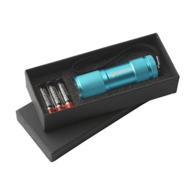 Branded Promotional STAR LED POCKET TORCH in Turquoise Torch From Concept Incentives.