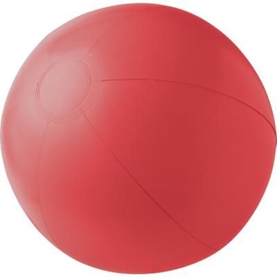 Branded Promotional PVC INFLATABLE BEACH BALL in Red Beach Ball From Concept Incentives.