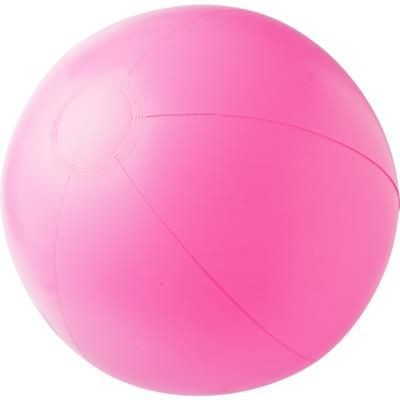 Branded Promotional PVC INFLATABLE BEACH BALL in Pink Beach Ball From Concept Incentives.