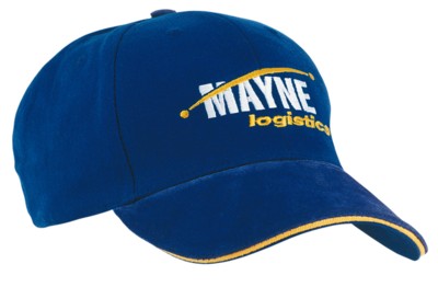 Branded Promotional BASEBALL CAP in Brushed Heavy Cotton with Suede Sandwich Peak Baseball Cap From Concept Incentives.