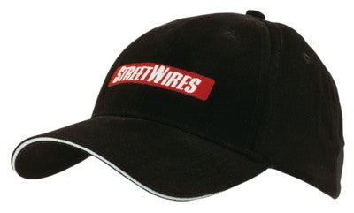 Branded Promotional BRUSHED HEAVY COTTON BASEBALL CAP with Reflective Sandwich & Strap Baseball Cap From Concept Incentives.