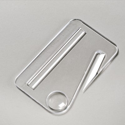 Branded Promotional MULTI FUNCTION LETTER OPENER in Clear Transparent Ruler From Concept Incentives.
