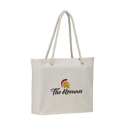 Branded Promotional MICHELLE BEACHBAG in Ecru Beach Bag From Concept Incentives.